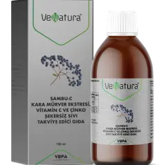 Sambu-C Kara Mürver Ekstresi, Vitamin C ve Çinko Şekersiz Sıvı Takviye Edici Gıda